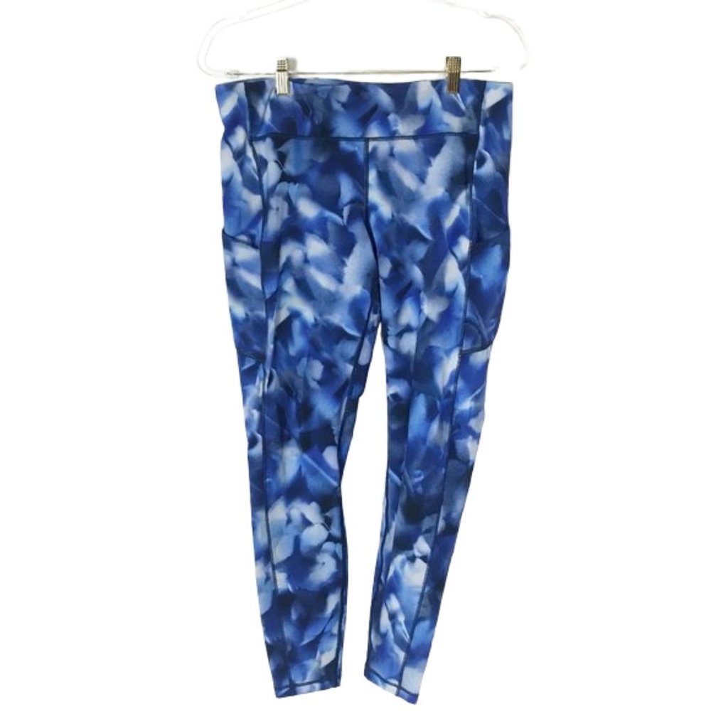 Lululemon Blue Shibori Wunder Under Pants Size 12